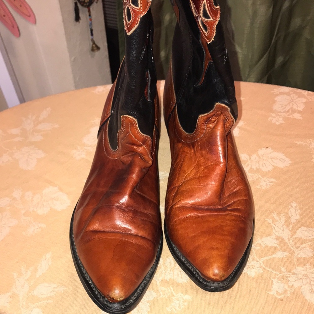 Vintage Dingo Two-Tone Leather Cowboy Boots - Picture 7 of 9